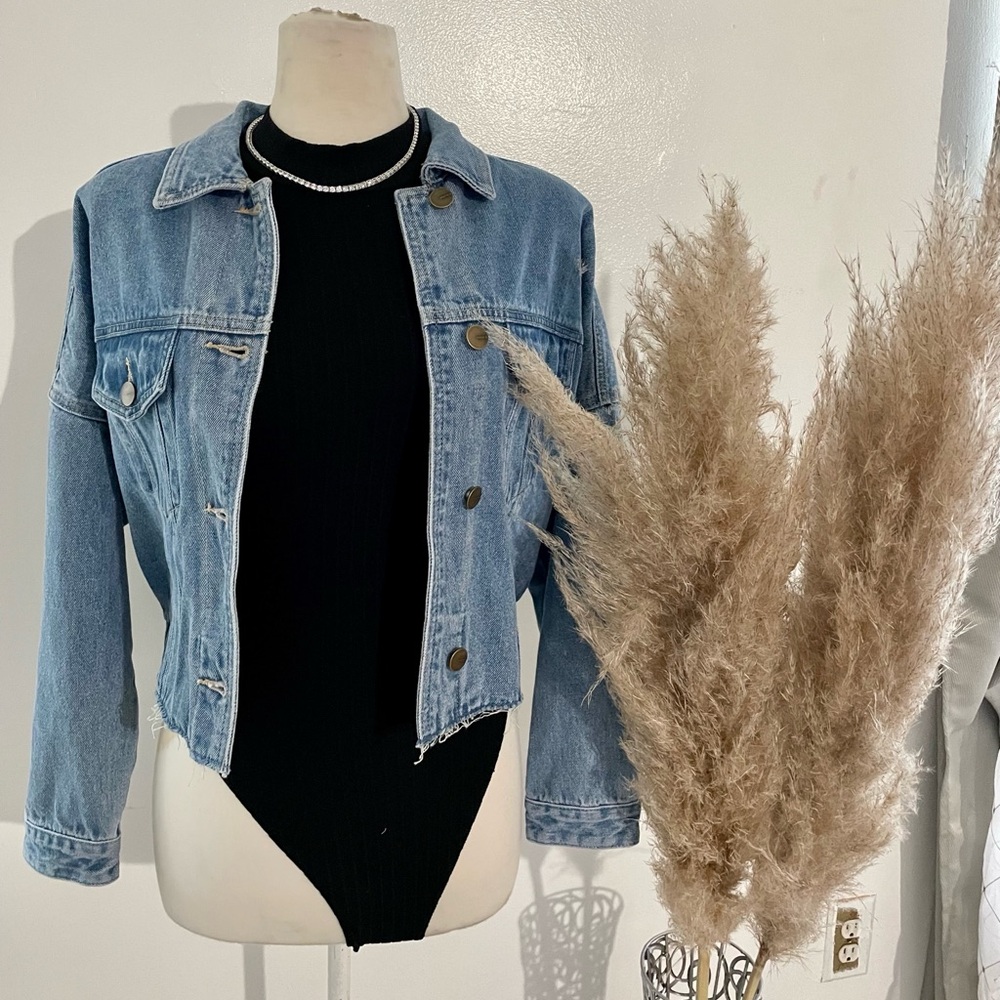 Blue crop Denim Jacket